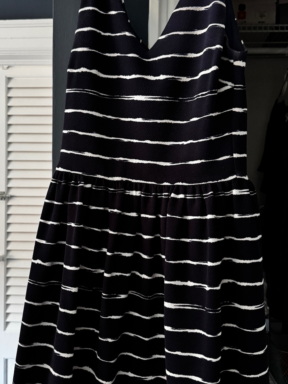 Striped Navy & White Fit-and-Flare Dress